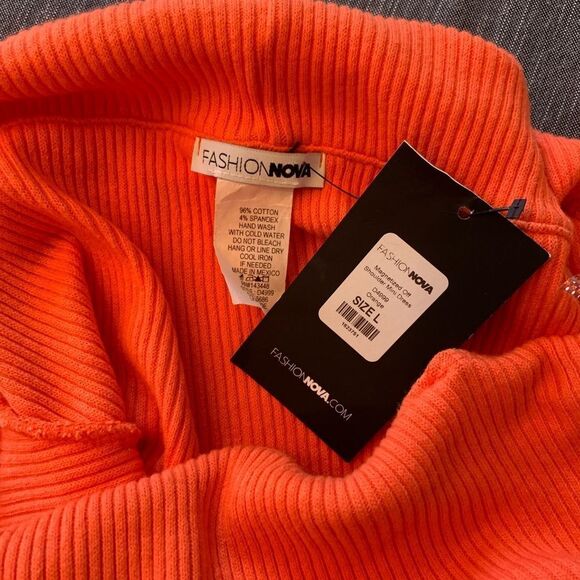 SOLD OUT NWT FASHION NOVA Mini Orange Dress L - Picture 7 of 7